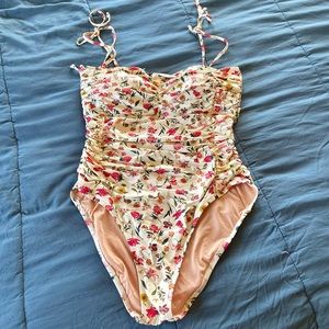 NWT J. Crew Ruched Floral One Piece